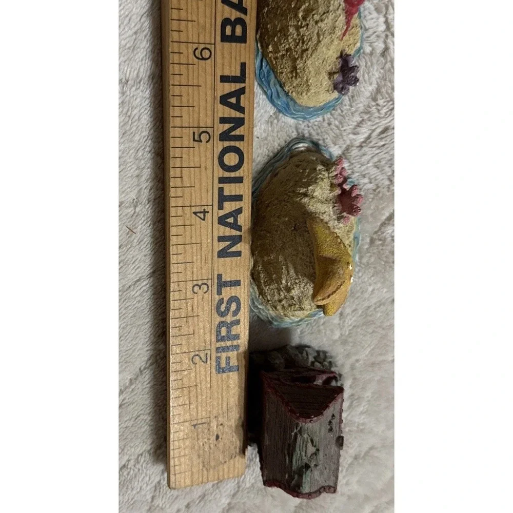 3 Fish Aquarium Decor Pirate Starfish Shell Crab Polyresin
